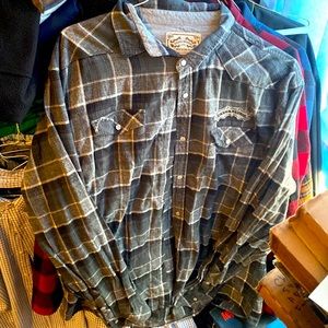 Sierra Nevada Brewing Co Gray Plaid Flannel shirt  size XXL. Snap button